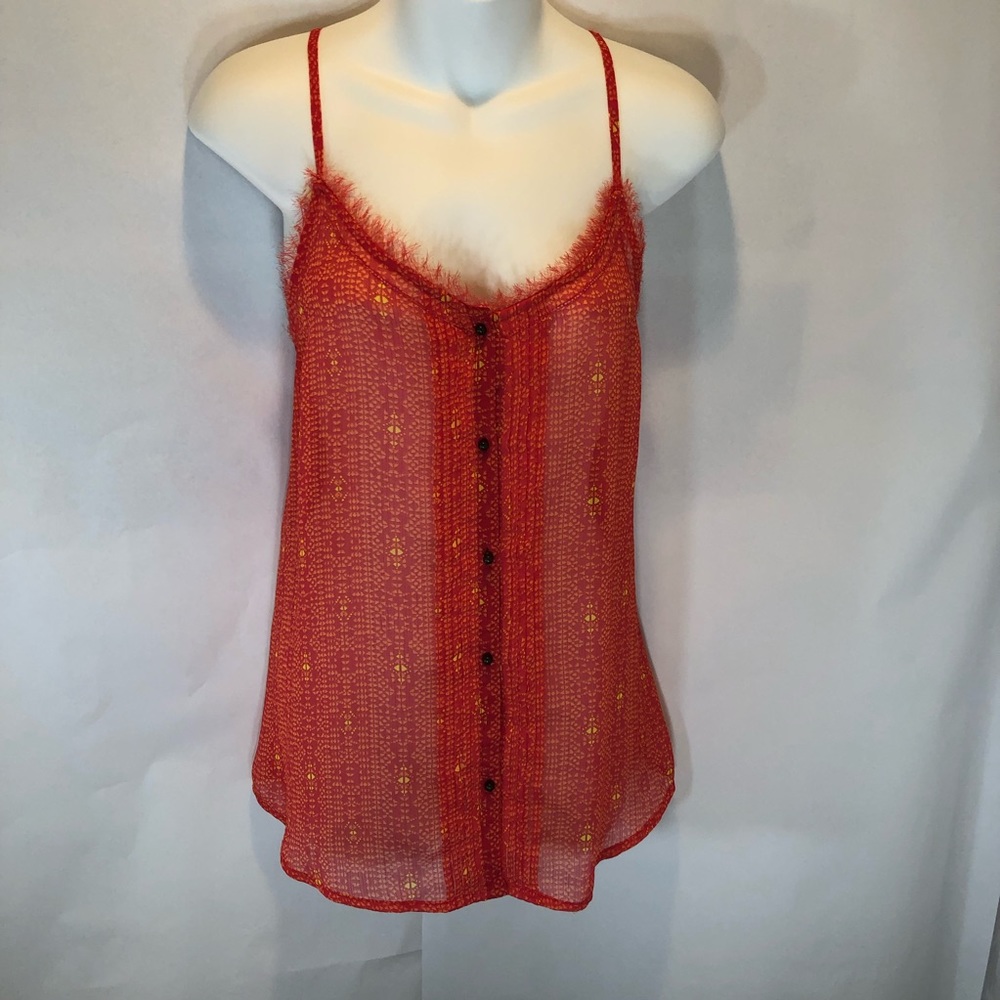 Arizona top with fringe neckline detail women’s L